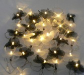 Black & White Orchid Flower - fairy light string 35 LED bulbs